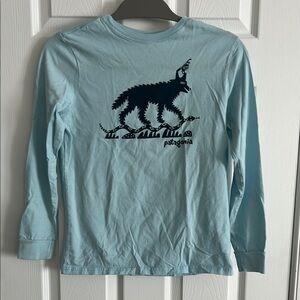Patagonia Light Blue Kids Long Sleeve Shirt